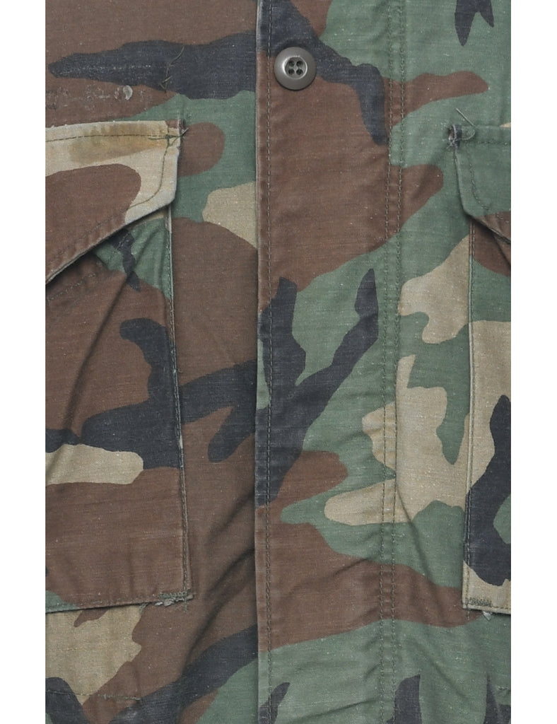 Camouflage Print Military Jacket - XS