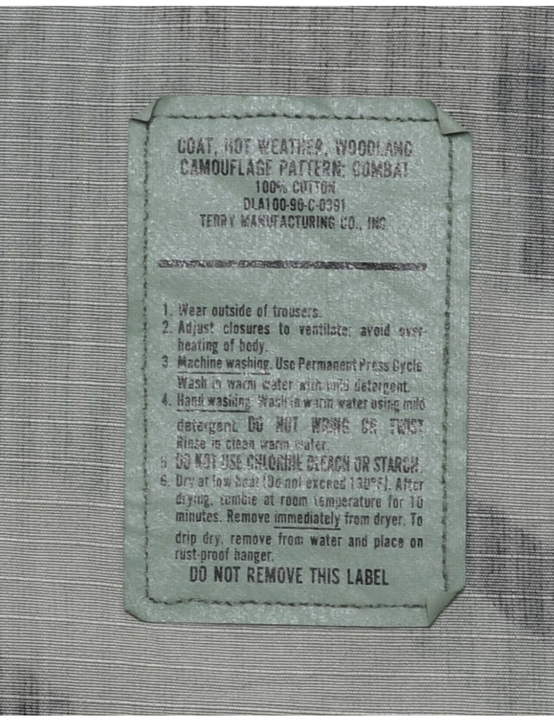 Camouflage Print Military Jacket - XS