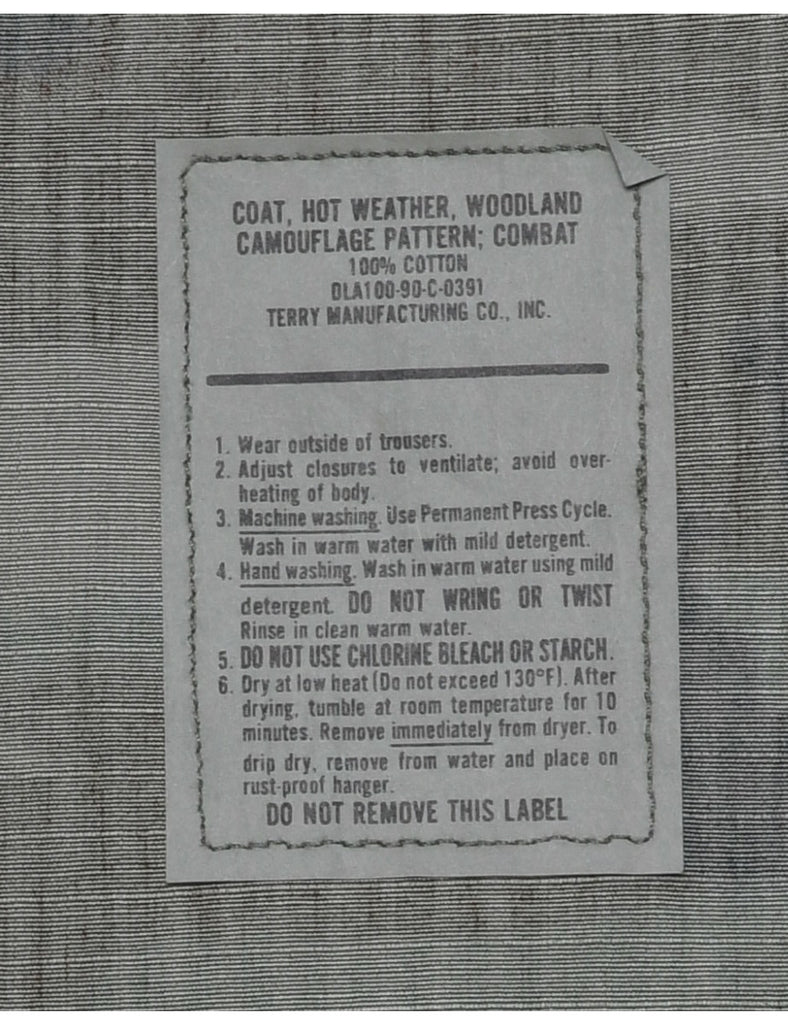 Camouflage Print Military Jacket - XS