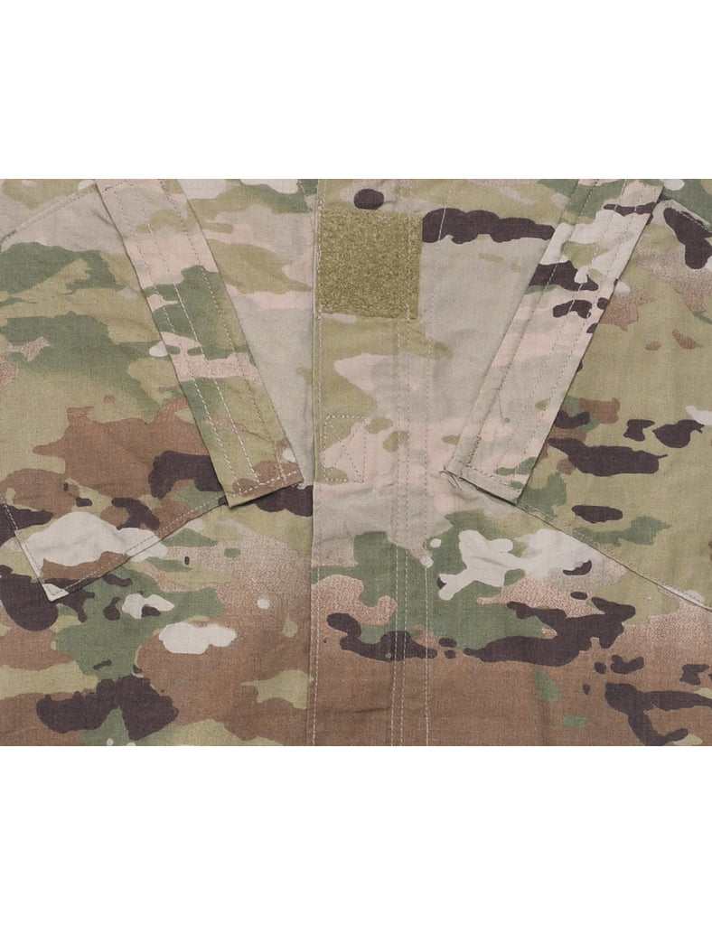 Camouflage Print Military Jacket - M