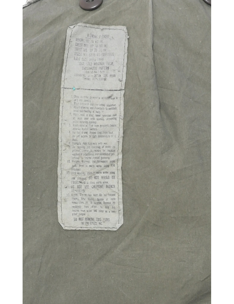 Camouflage Print Military Jacket - XS