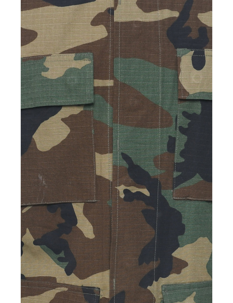 Camouflage Print Military Jacket - XS