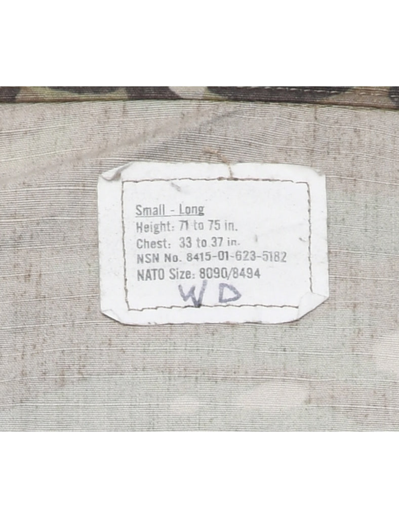 Camouflage Print Military Jacket - L