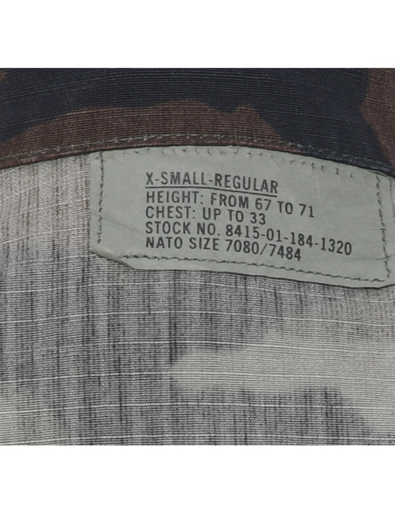 Camouflage Print Military Jacket - XS