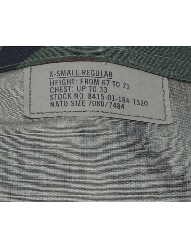 Camouflage Print Military Jacket - XS