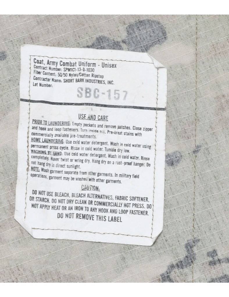 Camouflage Print Military Jacket - L