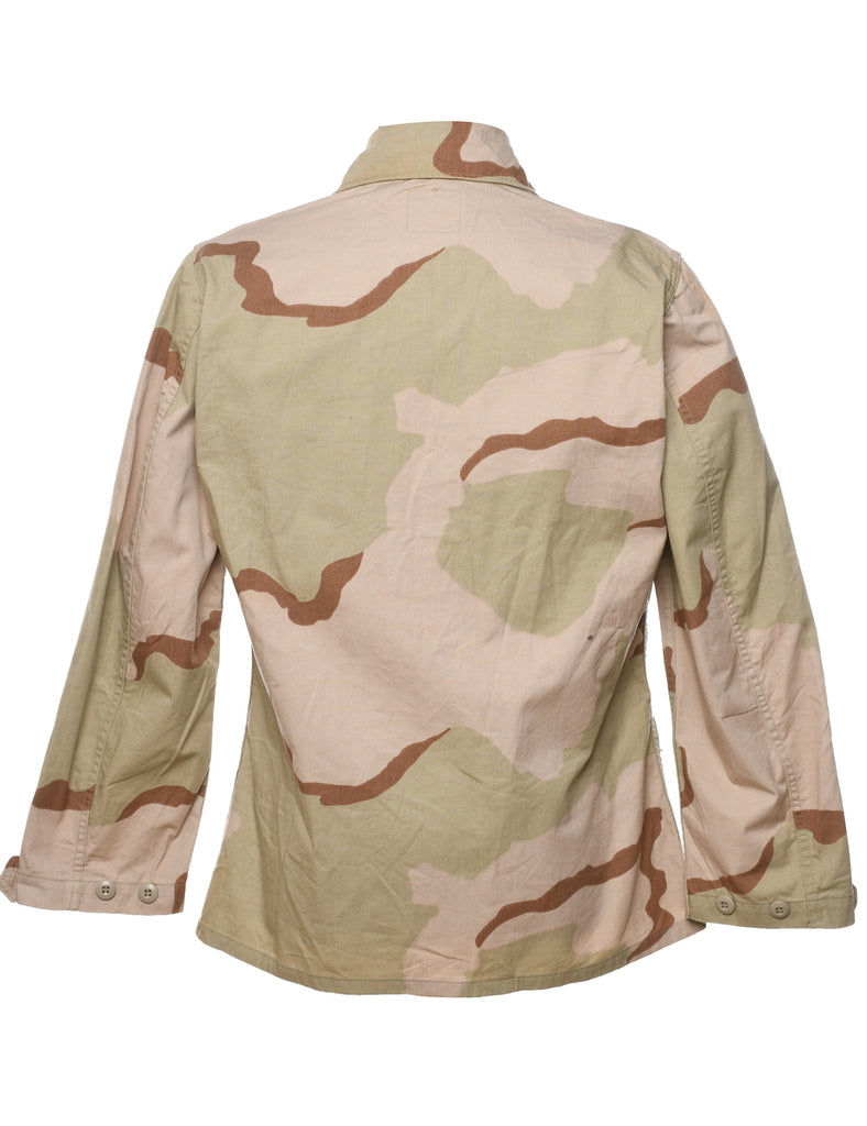 Camouflage Print Military Shirt - S