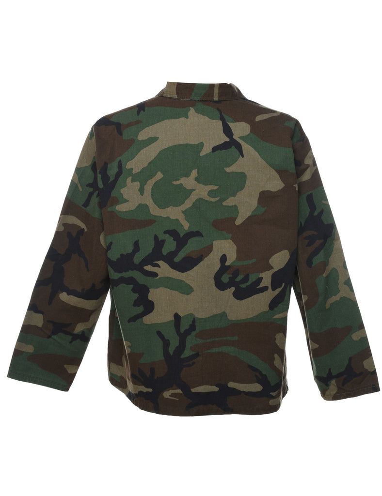 Camouflage Print Military Shirt - L