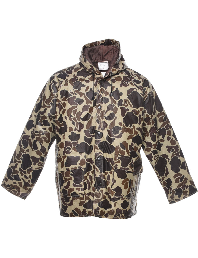 Camouflage Print Raincoat - L