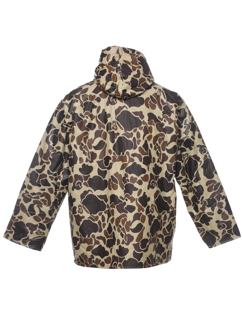 Camouflage Print Raincoat - L