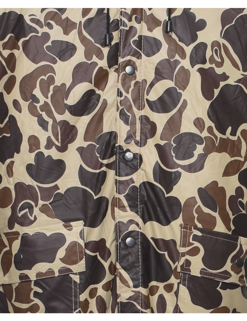Camouflage Print Raincoat - L