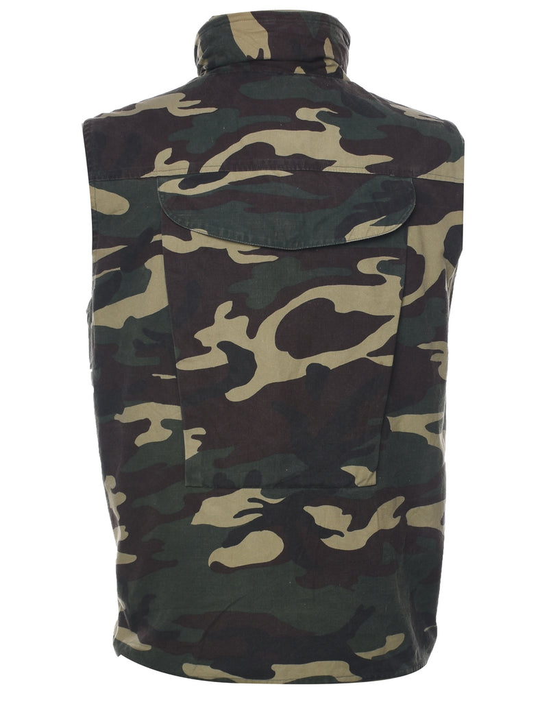 Camouflage Print Waistcoat - L