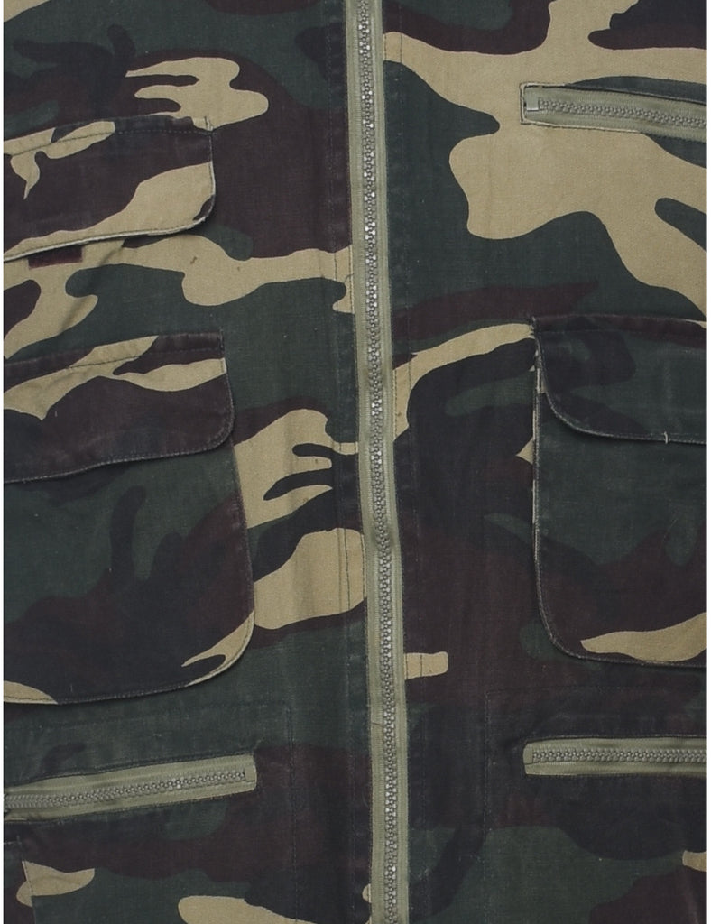 Camouflage Print Waistcoat - L