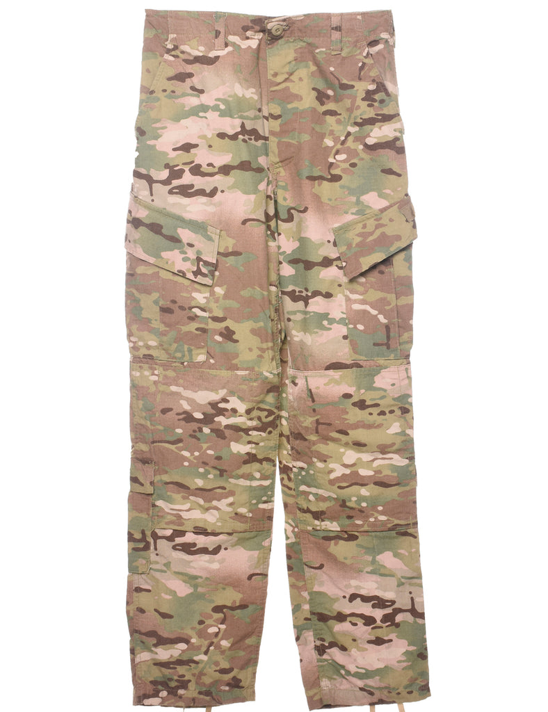 Camouflage Print Y2K Cargo Trousers - W33 L33