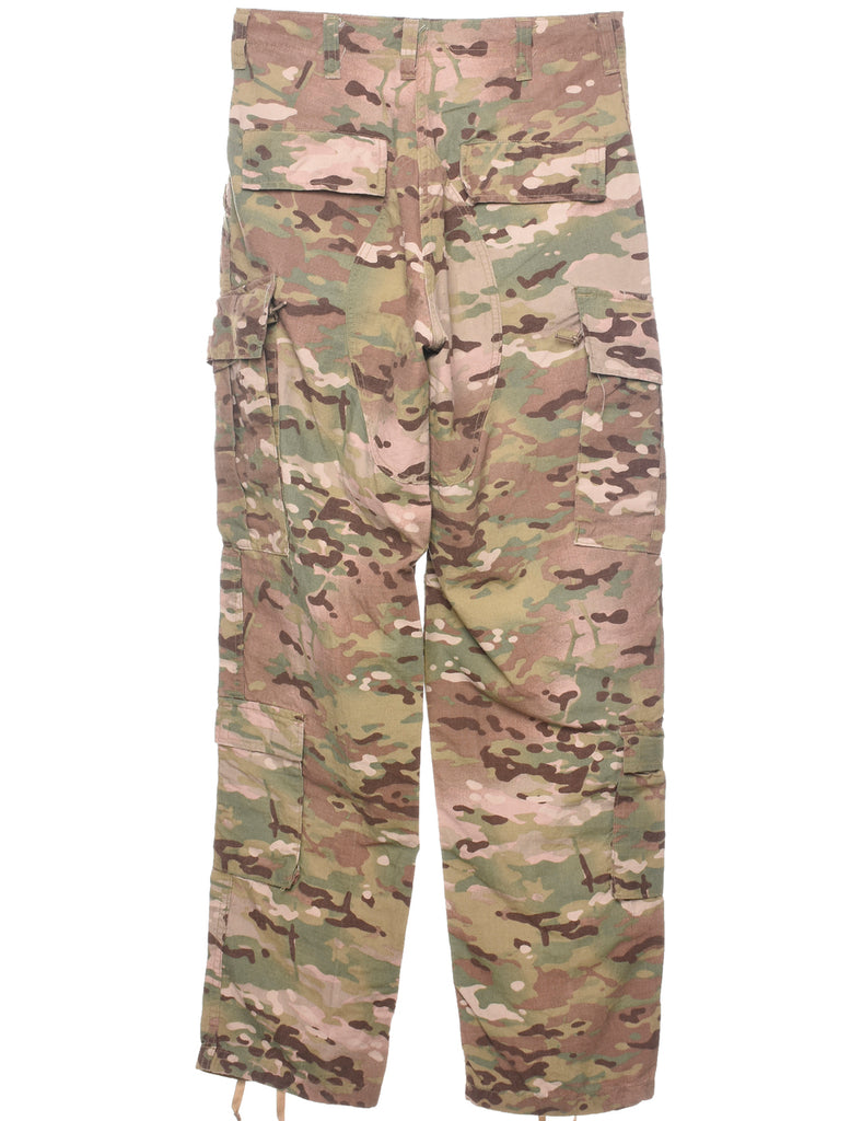 Camouflage Print Y2K Cargo Trousers - W33 L33