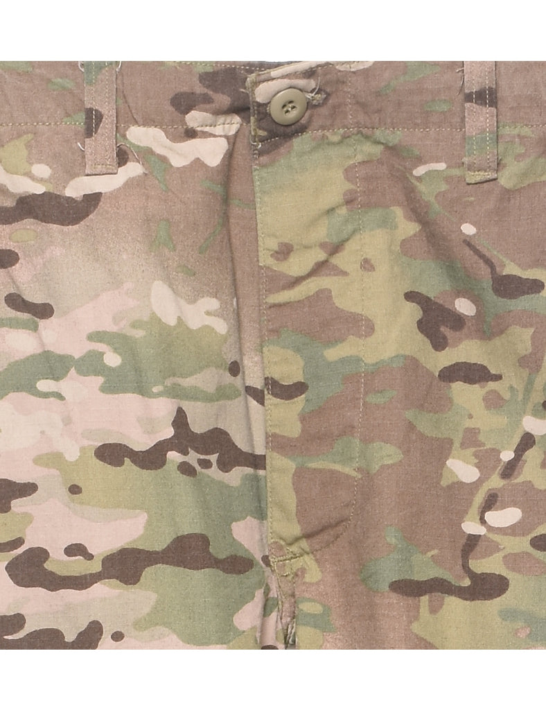 Camouflage Print Y2K Cargo Trousers - W33 L33