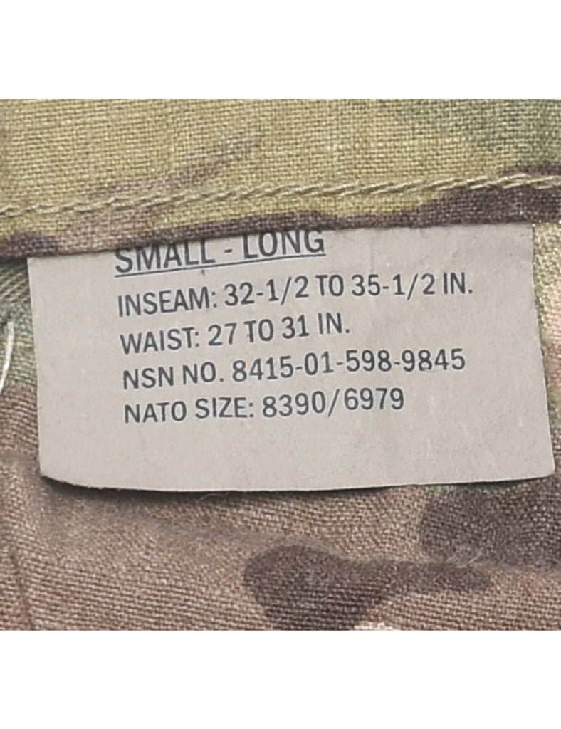 Camouflage Print Y2K Cargo Trousers - W33 L33