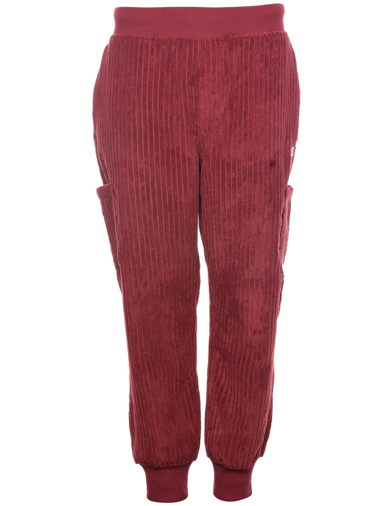 Champion Maroon Corduroy Jogging Bottoms - W35 L30