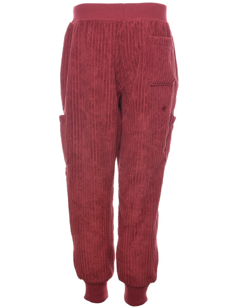Champion Maroon Corduroy Jogging Bottoms - W35 L30