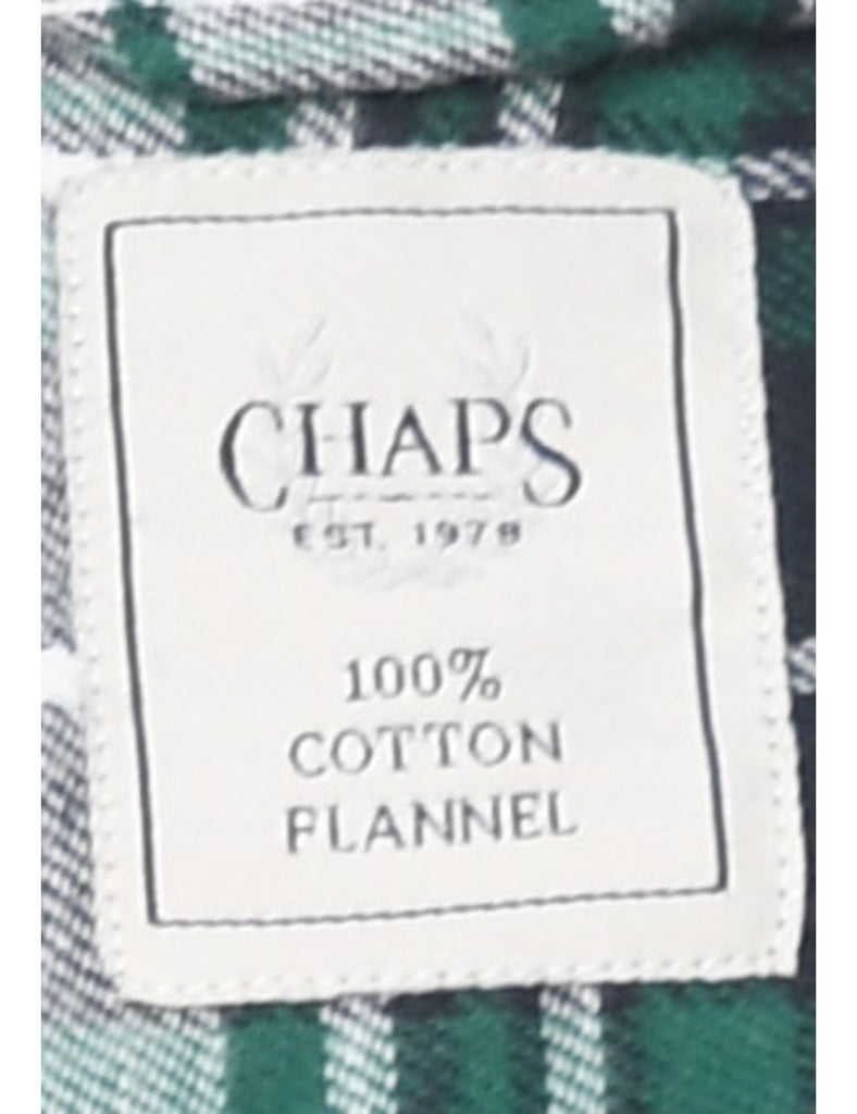 Chaps Checked Black, Grey & White 1990s Shirt - S
