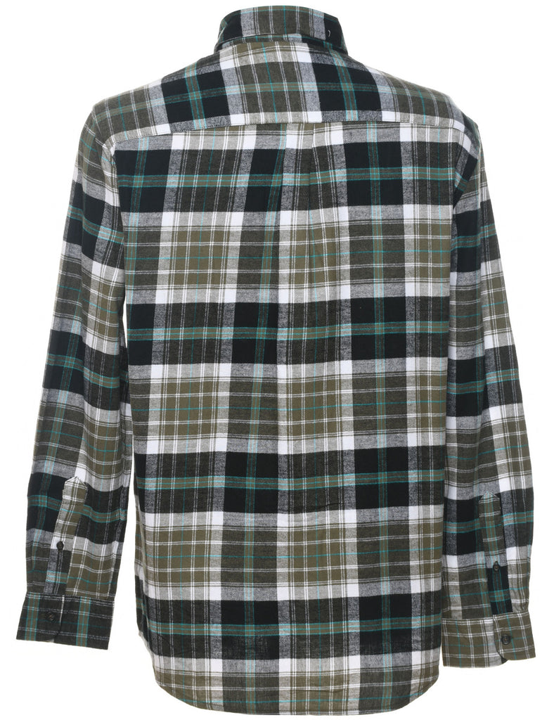 Chaps Checked Green Flannel Shirt - M