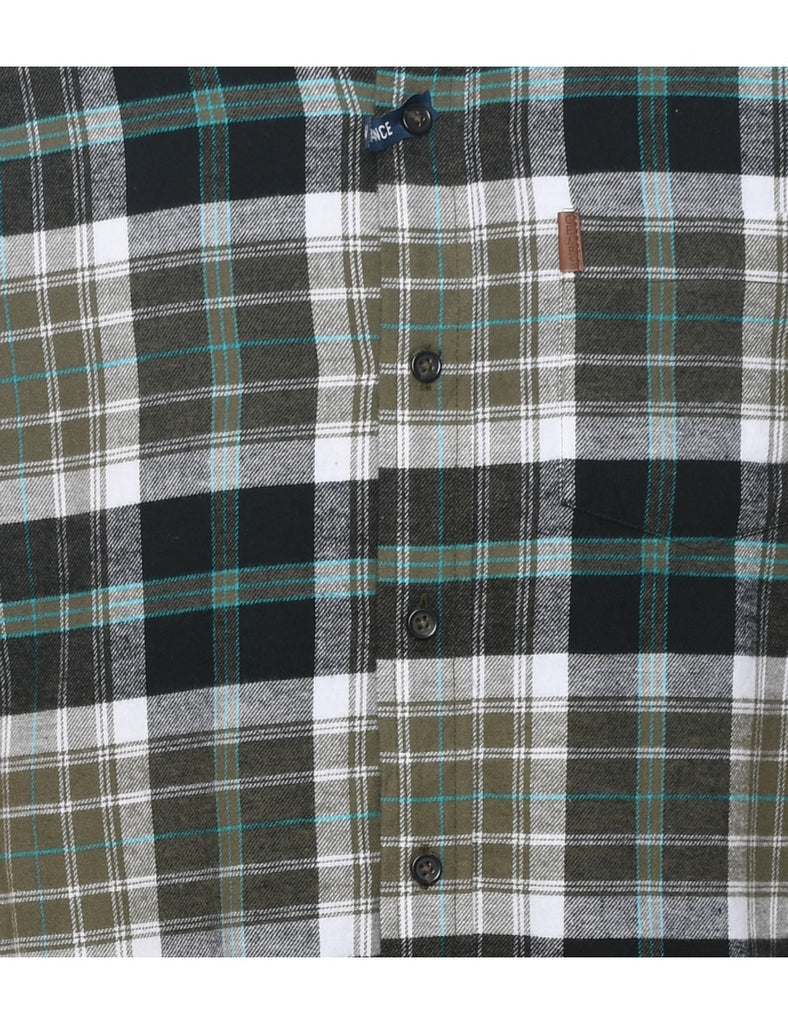 Chaps Checked Green Flannel Shirt - M