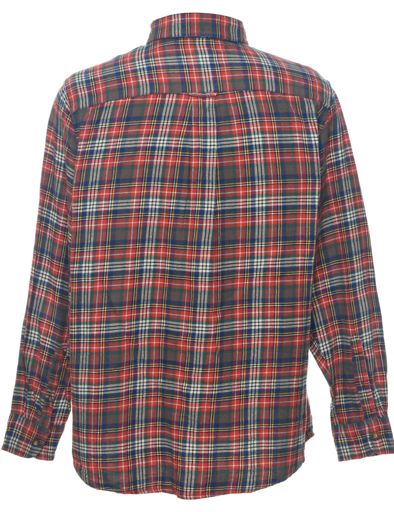 Chaps Checked Multi-Colour Flannel Shirt - L