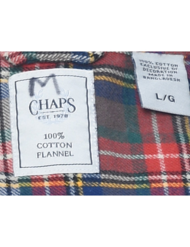 Chaps Checked Multi-Colour Flannel Shirt - L