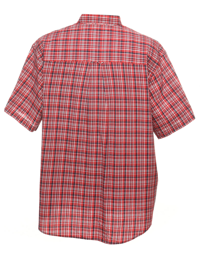 Chaps Checked Red Short Sleeve Shirt - XL