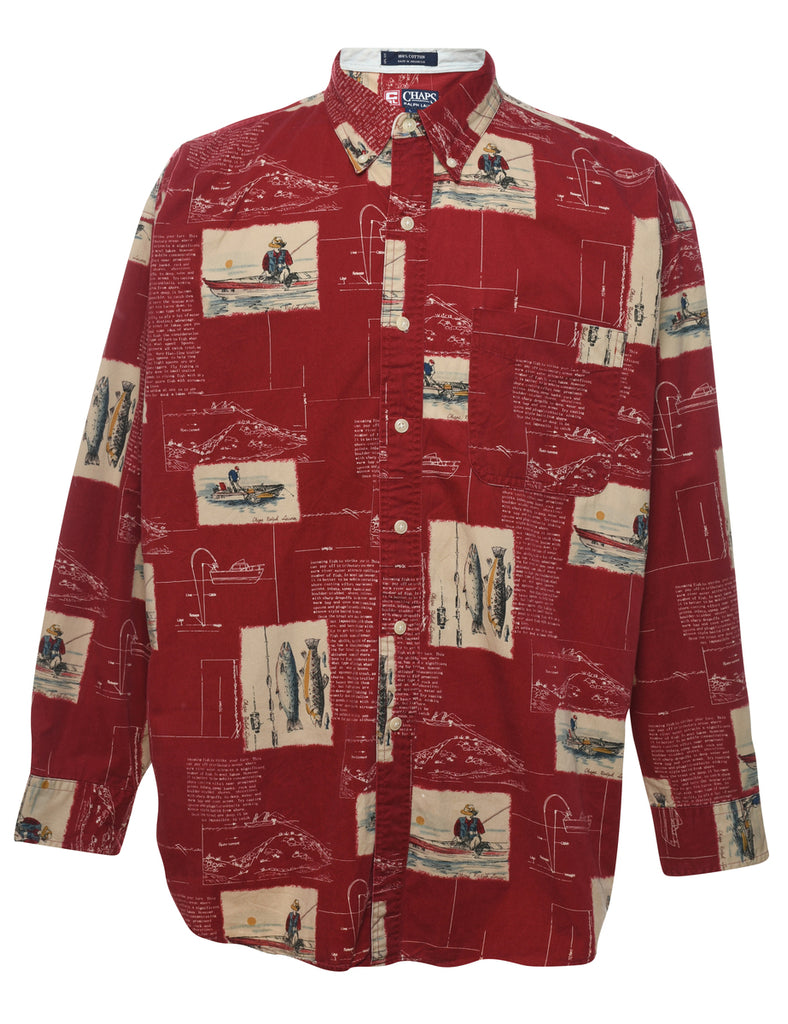 Chaps Novelty Print Shirt - L