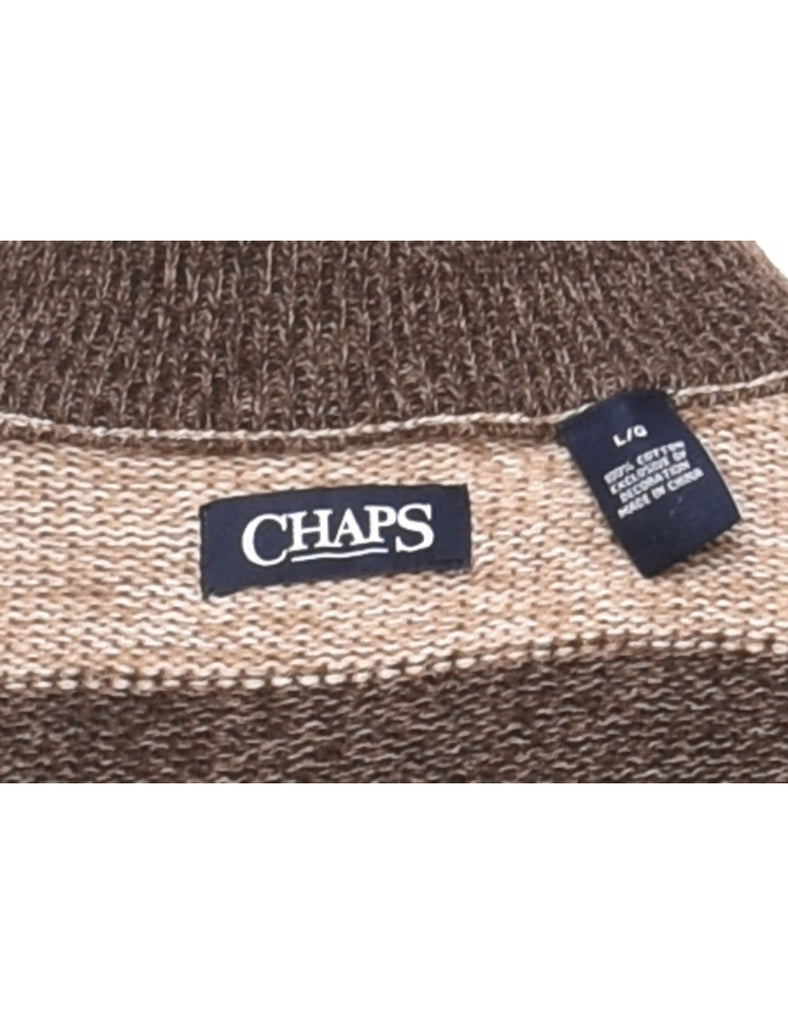 Chaps Quarter Zip Polo Neck Jumper - L