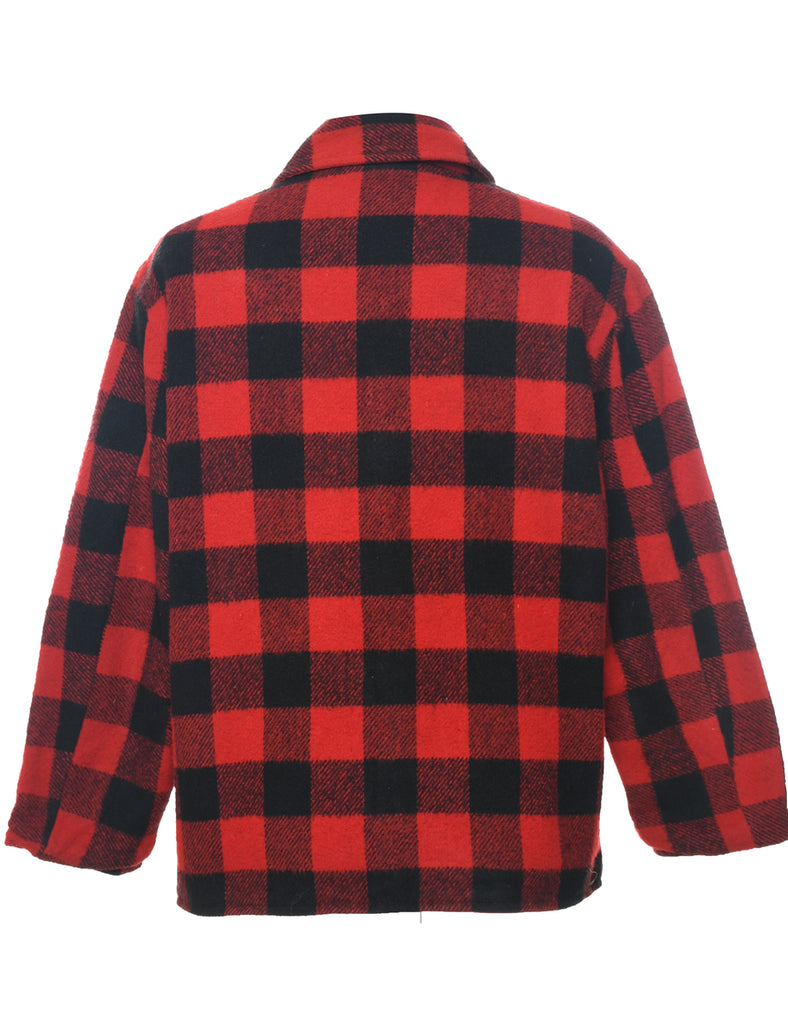 Checked Black & Red Classic Workwear Jacket - L