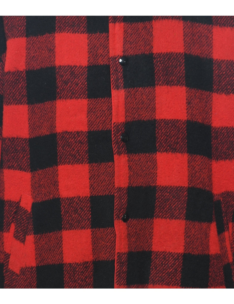 Checked Black & Red Classic Workwear Jacket - L