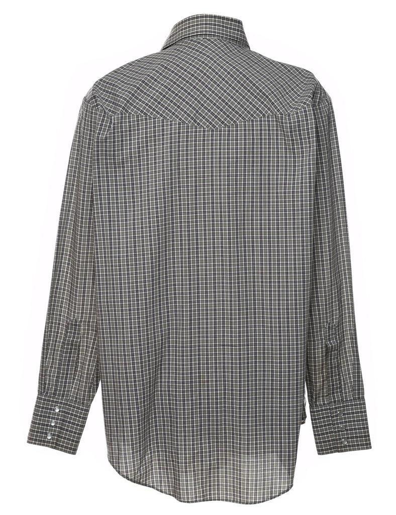 Checked Grey Western Shirt - M