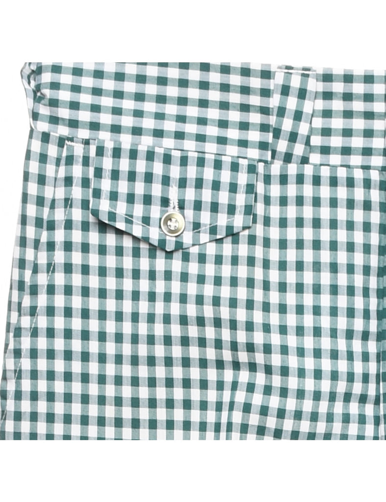 Checked Pattern Green & White Trousers - W32 L30