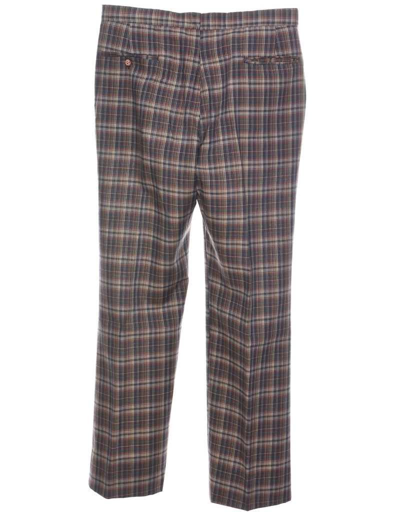 Checked Pattern Multi-Colour Tapered Trousers - W35 L33