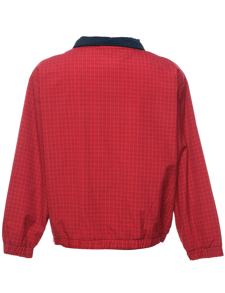 Checked Pattern Red Classic Jacket - L
