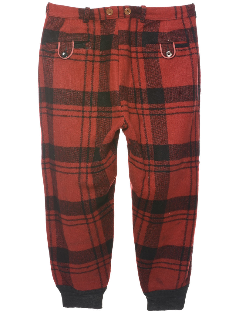 Checked Pattern Trousers - W36 L28