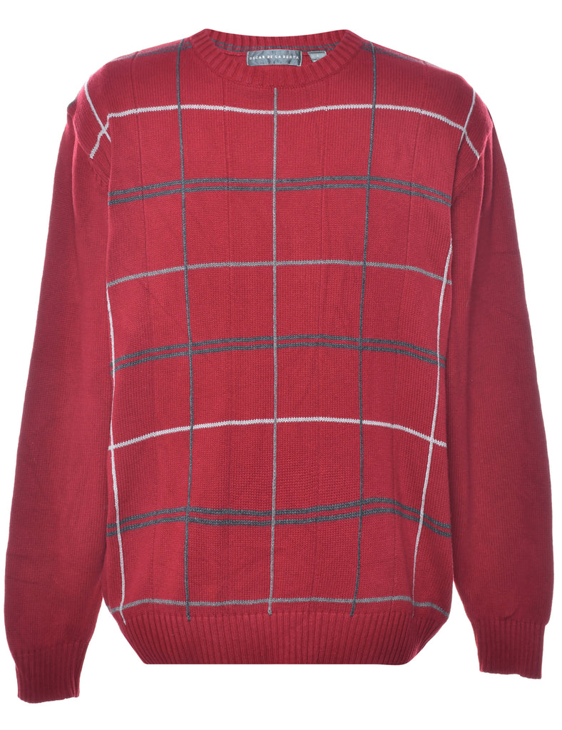 Checked Red Jumper - L
