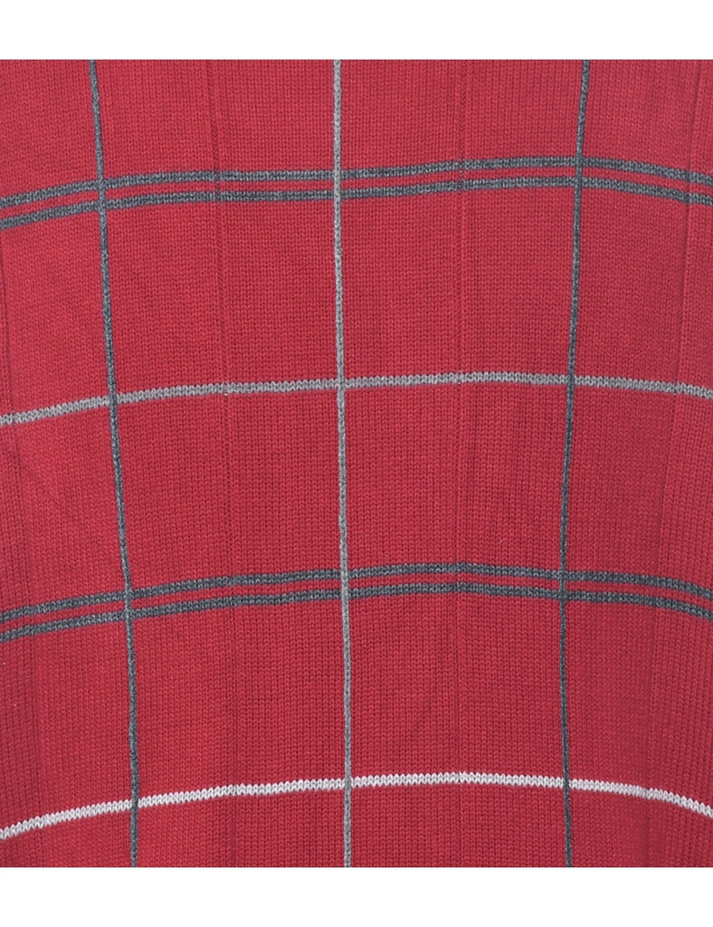 Checked Red Jumper - L