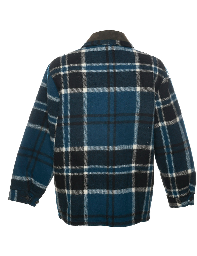 Checked Wool Coat - L