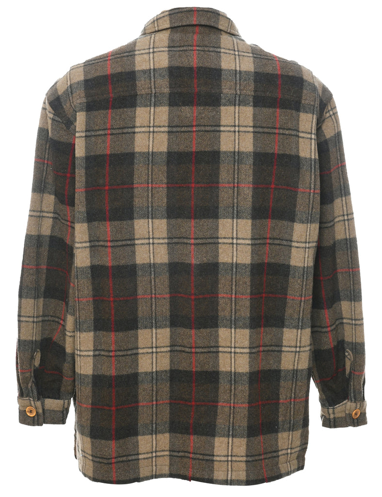 Checked Wool Jacket - L