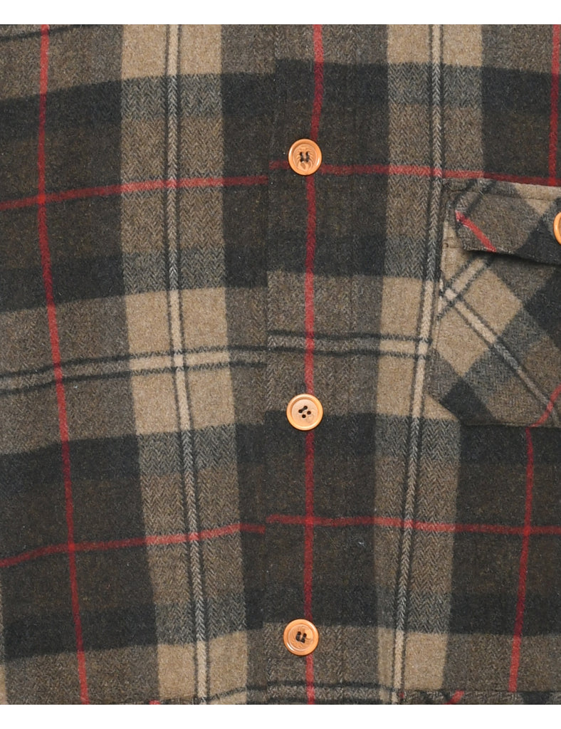 Checked Wool Jacket - L