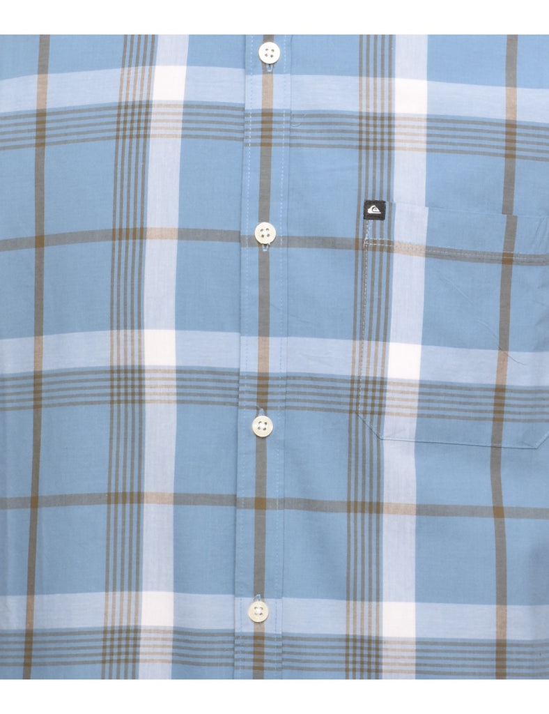 Classic Light Blue Checked Shirt - XL