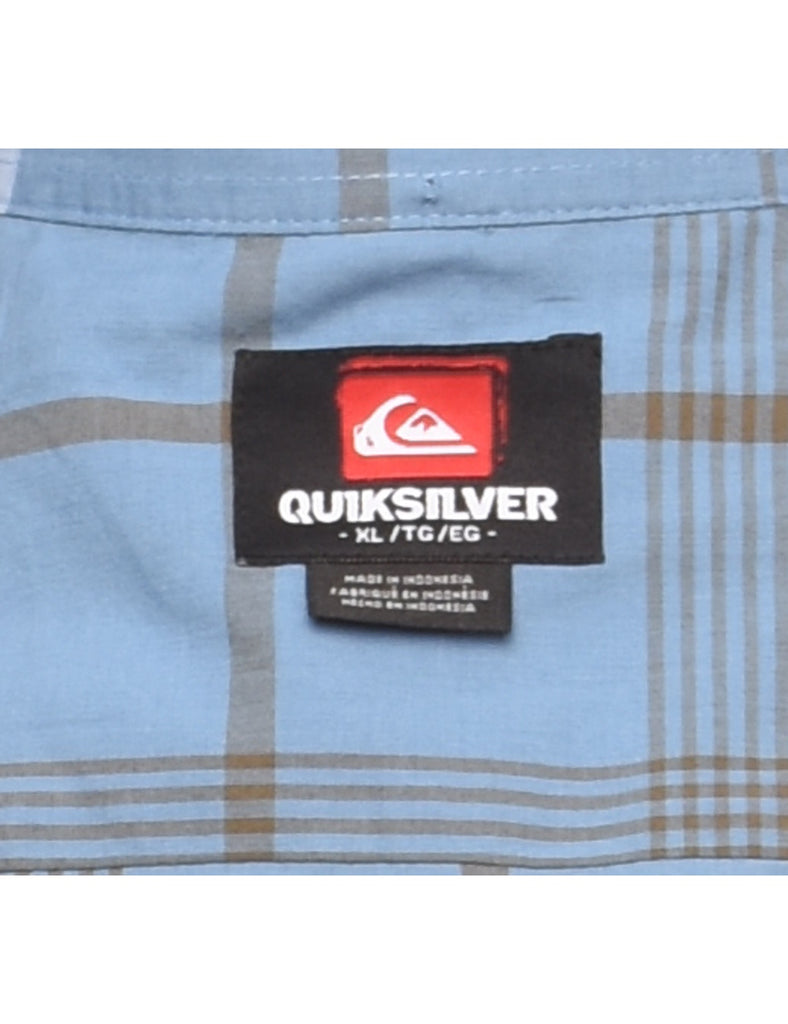 Classic Light Blue Checked Shirt - XL