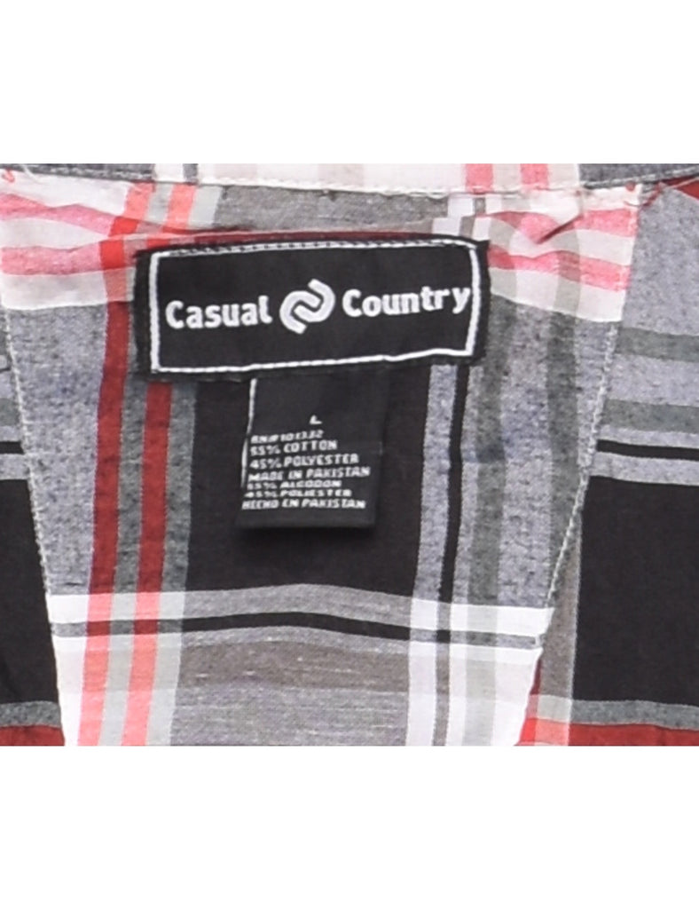 Classic Red, Black & White Checked Shirt - L