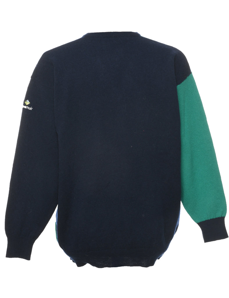 Colour Block Lambswool Jumper - L