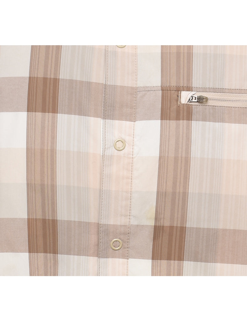 Columbia Checked Light Brown & Off-White Shirt - XL