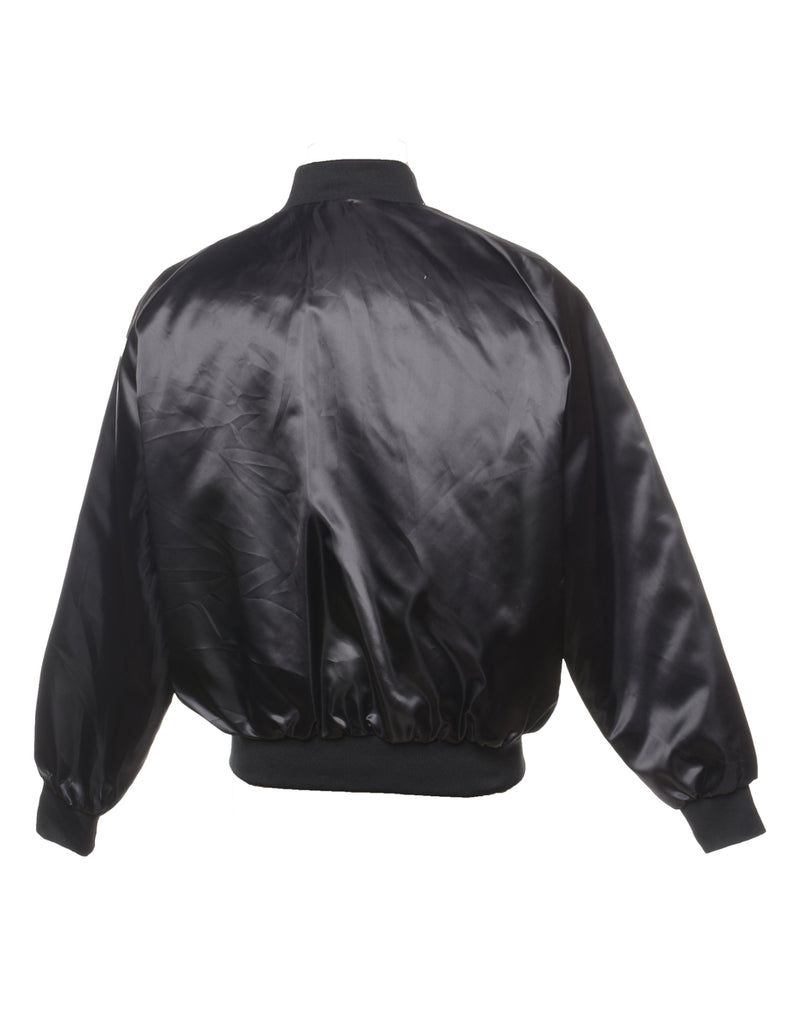 CSX Black Silky Nylon Bomber Jacket - L