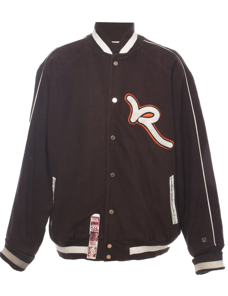 Dark Brown Bomber Jacket - XL